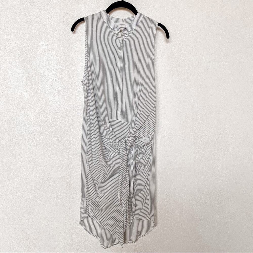 Tina + Jo Striped Tie Front Dress / Tunic Top Size Small